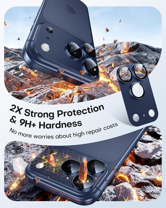 TAURI 2 Pack for iPhone 17 Pro Camera Lens Protector, Full Coverage - Image 3