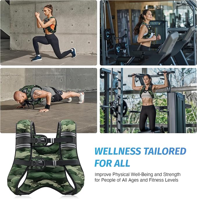 ZELUS Weighted Vest, 6lb/8lb/12lb/16lb/20lb/25lb/30lb Weight Vest - Image 6