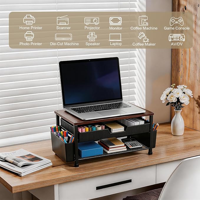 Printer Stand for Desk, Desk Organizer - Image 3