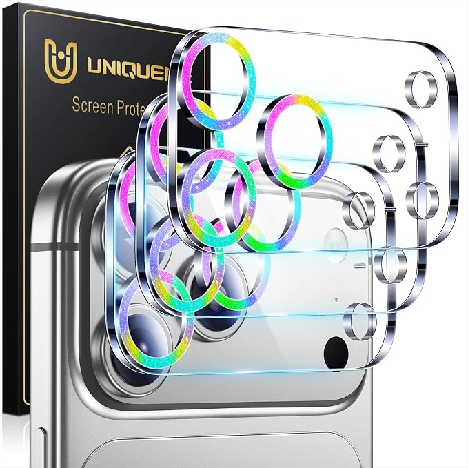 UniqueMe Compatible for 3 Pack iPhone 17 Pro Camera Lens Protector by UniqueMe