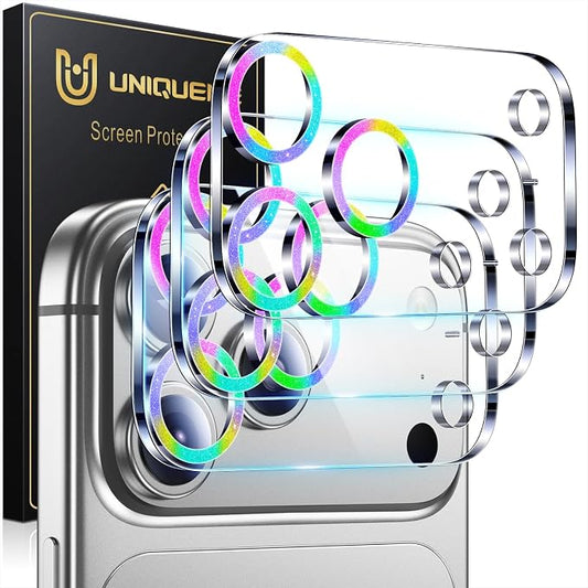 UniqueMe Compatible for 3 Pack iPhone 17 Pro Camera Lens Protector by UniqueMe