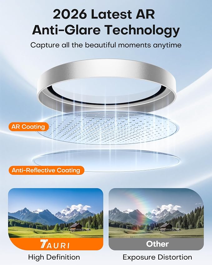 TAURI 2 Pack for iPhone 16 Pro Max/16 Pro Camera Lens Protector, Full Coverage - Image 2