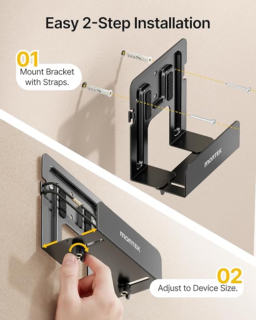 monTEK Adjustable Cable Box Mount up to 11 LBS, Modern Mount, Small Devices - Image 4