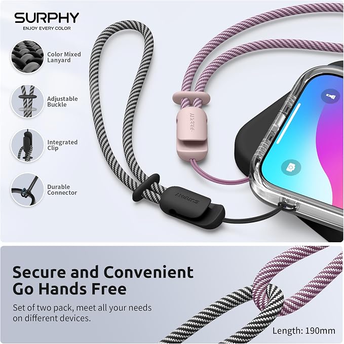 SURPHY 2 Pack Phone Lanyard for Cellphone Case, Phone Wrist Strap for Case - Image 2