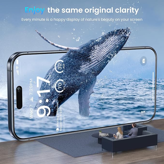 Fotbor [3+3 Pack for iPhone 15 Pro Max Screen Protector - Image 2