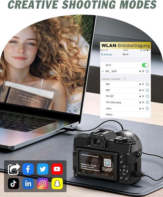8K Digital Cameras for Photography, 64MP vlogging Camera - Image 6