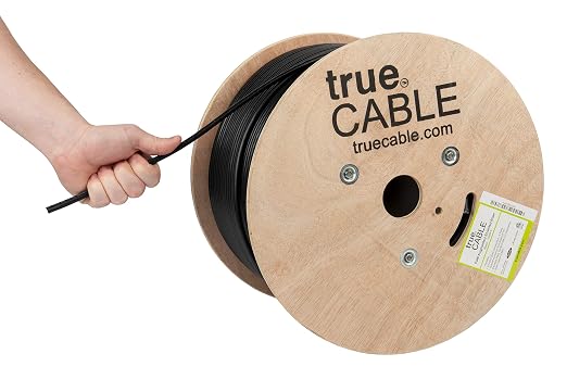 TRUE CABLE Cat6A Shielded Riser Bulk Ethernet Cable, 23AWG Solid Bare Copper by trueCABLE