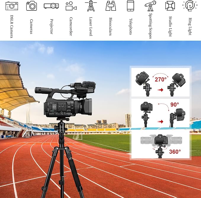 JOILCAN Tripod for Camera, 83 inches DSLR Tripods & Monopods, Heavy Duty Travel - Image 4