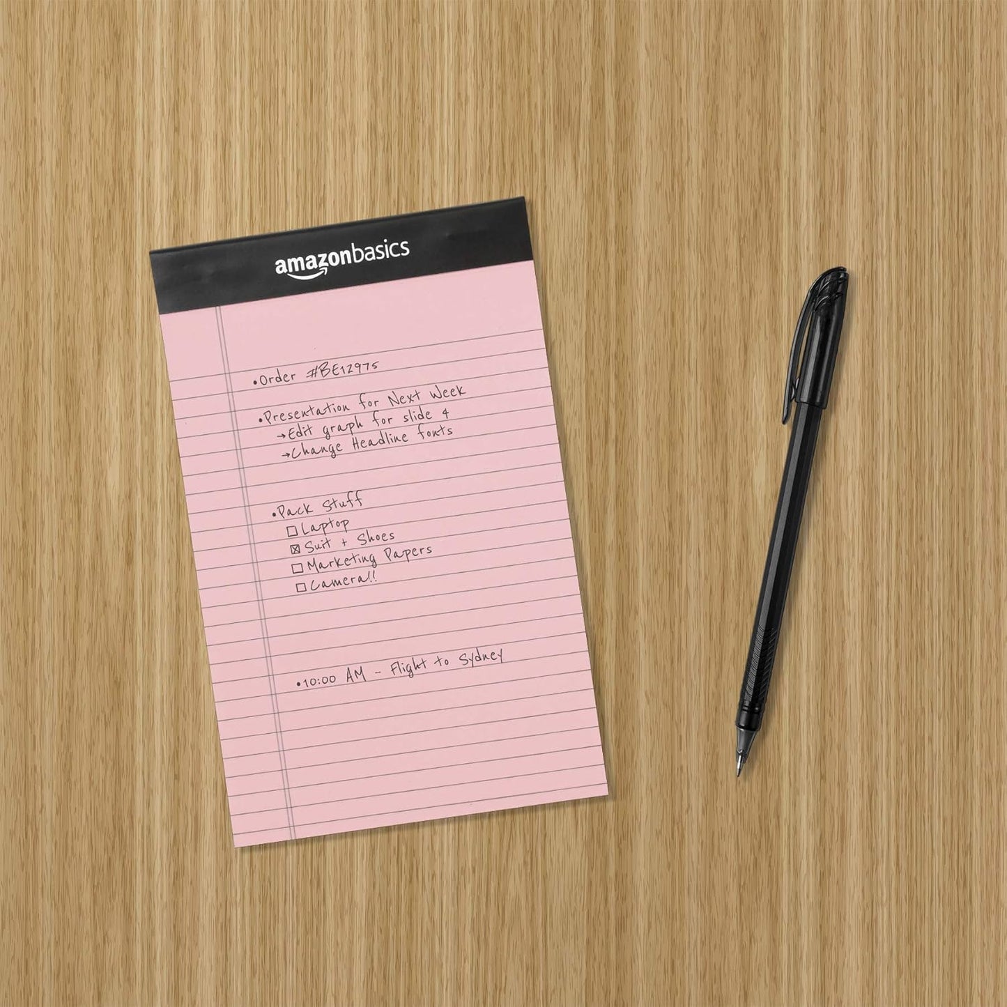 Amazon Basics Narrow Ruled 5-Inch by 8-Inch Lined Writing Note Pads, 6 Count (50 Sheet Pads), Multicolor