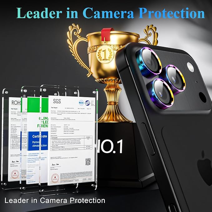 YWXTW Camera Lens Protector for iPhone 17 Pro/iPhone 17 Pro Max, Tempered Glass - Image 2