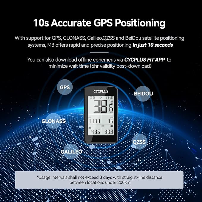 CYCPLUS Bike Computer GPS Wireless, ANT+ Cycling Computer GPS - Image 3