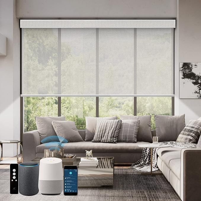 SmartWings Motorized Roller Shades 5% Openness Work by SmartWings