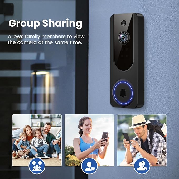 1080p WiFi Video Doorbell Camera Wireless, Battery Powered, AI Human and Motion - Image 6