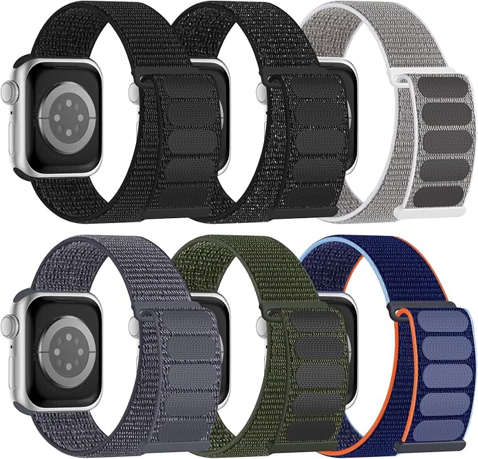 6 Pack Sport Nylon Loop Band Compatible by Honeystraper