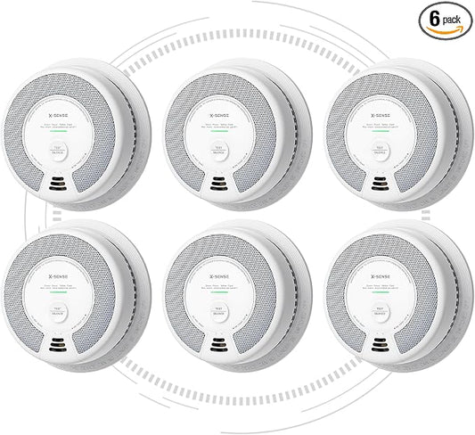 X-Sense 6-Pack Wireless Interconnected Combination Smoke and Carbon Monoxide by X-Sense