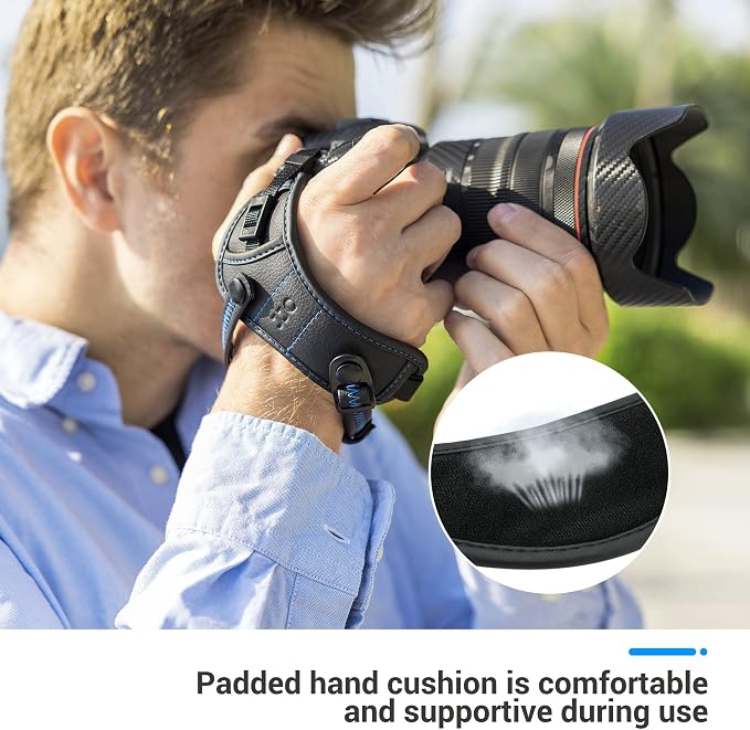 JJC Deluxe Microfiber Camera Hand Strap, Secure Padded Camera Holder Wrist Strap - Image 2