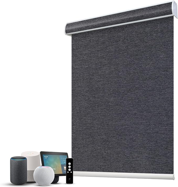 SmartWings Motorized 100% Blackout Shades Blinds, Custom Size, Cordless Window by SmartWings