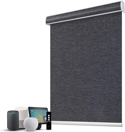 SmartWings Motorized 100% Blackout Shades Blinds, Custom Size, Cordless Window by SmartWings