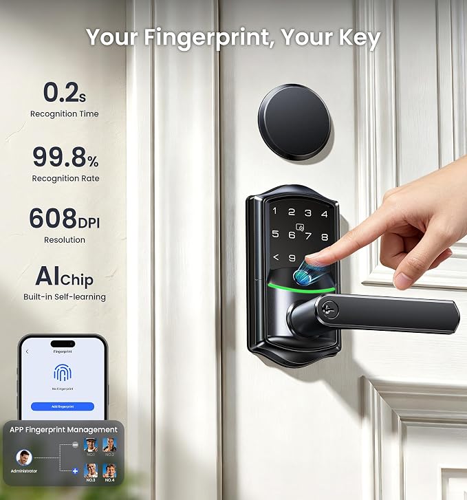 Veise VE029-E Wi-Fi Smart Lever Lock - Image 9