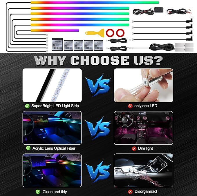 Dreamcolor Acrylic Interior Car LED Strip Light - Image 5