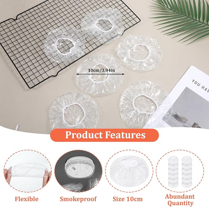 12 Pcs Detector Cover Fire Alarm Dust Paint Cover Stretch Plastic Fire Alarm - Image 3
