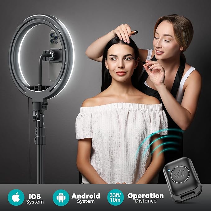 Weilisi 12'' Ring Light with Stand 72'' Tall & 2 Phone Holders, 38 Color Modes - Image 7