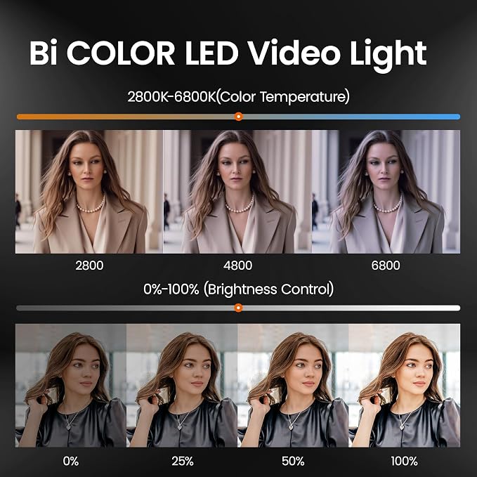 Walking Way 100W Led Video Camera Light Kit, 2800K-6800K Bi-Color Continuous - Image 3