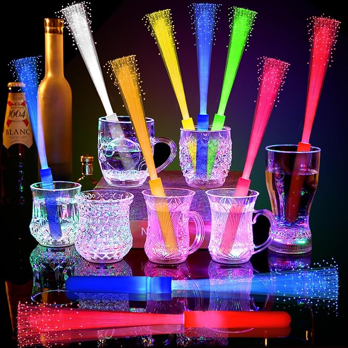 36 Pack Yellow Fiber Optic Glow Stick Wands Bulk - Image 7