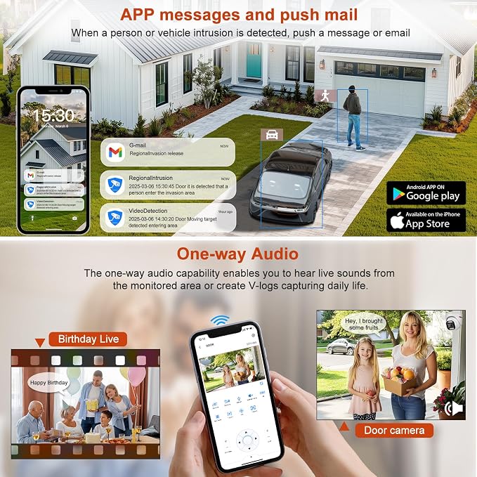 MWRCTV 8MP POE IP Camera Outdoor, 4K Turret Security Dome Camera 2.8mm Wide - Image 6