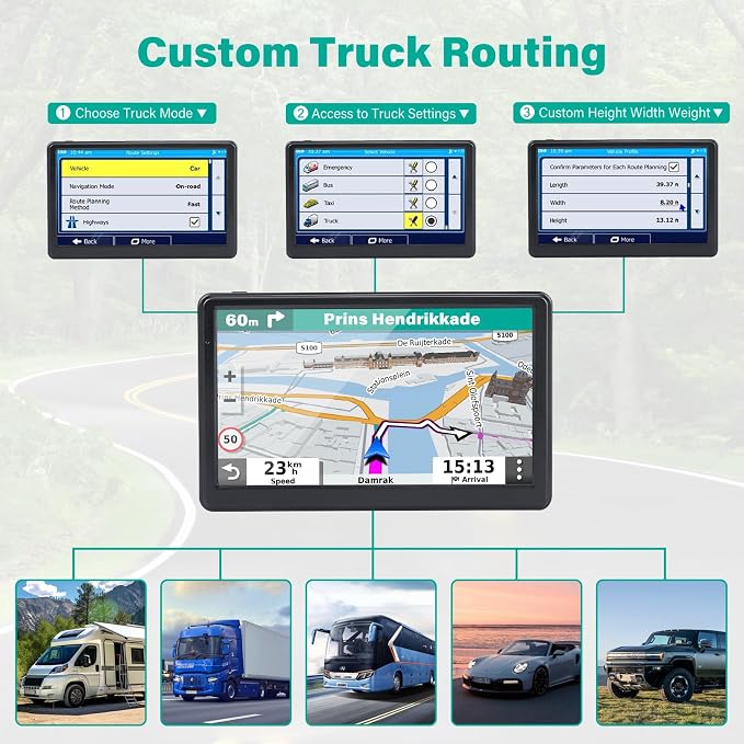 GPS Navigator for Car Truck RV, 7 Inch Touch Screen GPS for Car - Image 3
