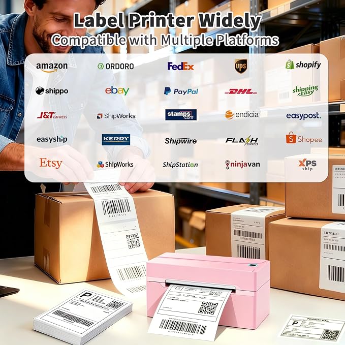 Shipping Label Printer, 4X6 Bluetooth Thermal Label Printer - Image 6