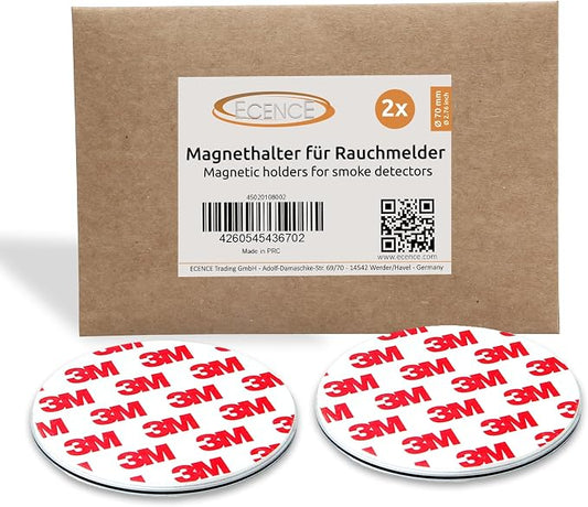 ECENCE Magnetic Smoke Detector Installation Tool 2pcs Magnetic Adhesive Pads by ECENCETradingGmbH