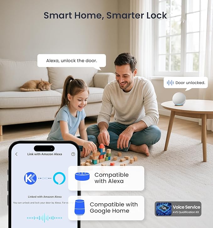 Veise VE029 WiFi Smart Lever Lock, Fingerprint Keyless Entry Door Lock - Image 4