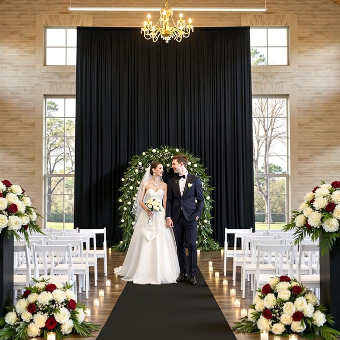 50ft x 15ft Black Backdrop Curtains - Image 3