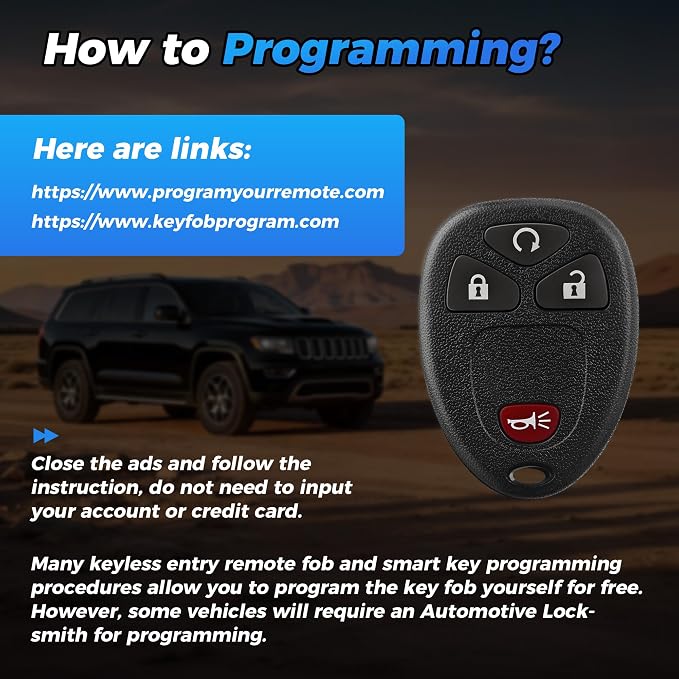 Key Fob 2Pcs OUC60270 15913421 Compatible - Image 3