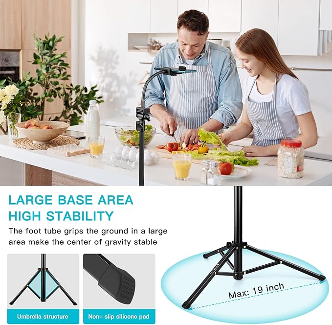 74" Flexible Phone Tripod, Tall Cell Phone Tripod - Image 4