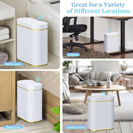 steo spce Automatic Motion Sensor Bathroom Small Trash Can - Image 6