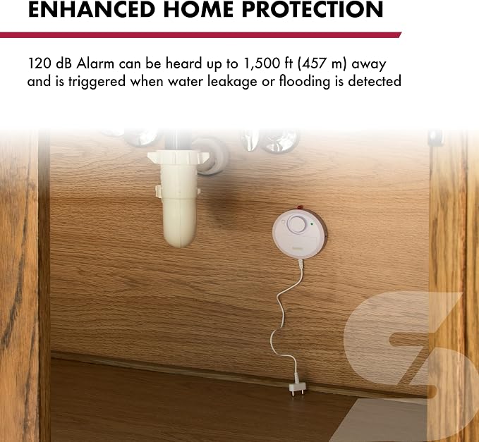 SABRE Water Leakage Alarm, 110 dB Alarm, Audible Up to 1, All Direction Water - Image 4