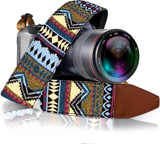 Art Tribute Camera Strap, Vintage Embroidered Neck Shoulder & Crossbody Camera by ArtTribute