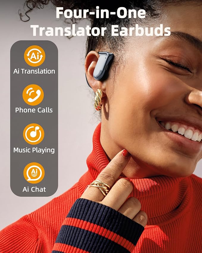 AI Translation Earbuds Real Time 164 Languages Translator Ear Buds 90H Playtime - Image 5