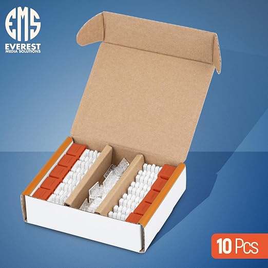 Everest 90° Angled RJ45 Cat6A Keystone Jacks 10-Pack in Orange - Image 2