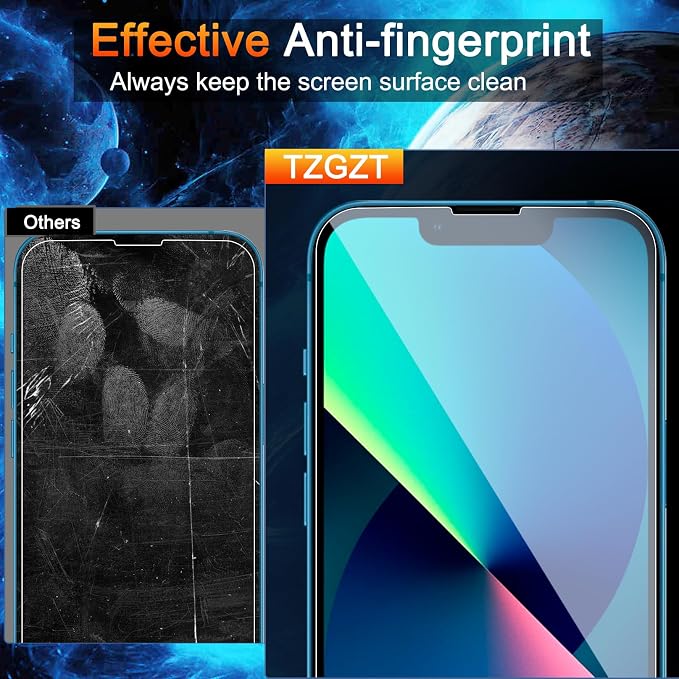 TZGZT 3 Pack Screen Protectors for iPhone 13, 9H Tempered Glass, Military Grade - Image 5