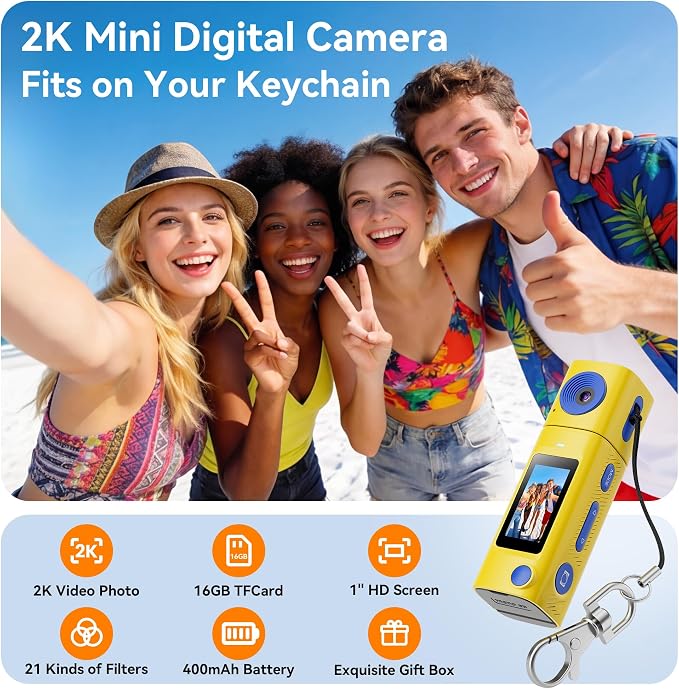 Mini Keychain Digital Camera:2K Digital Mini Camera - Image 2