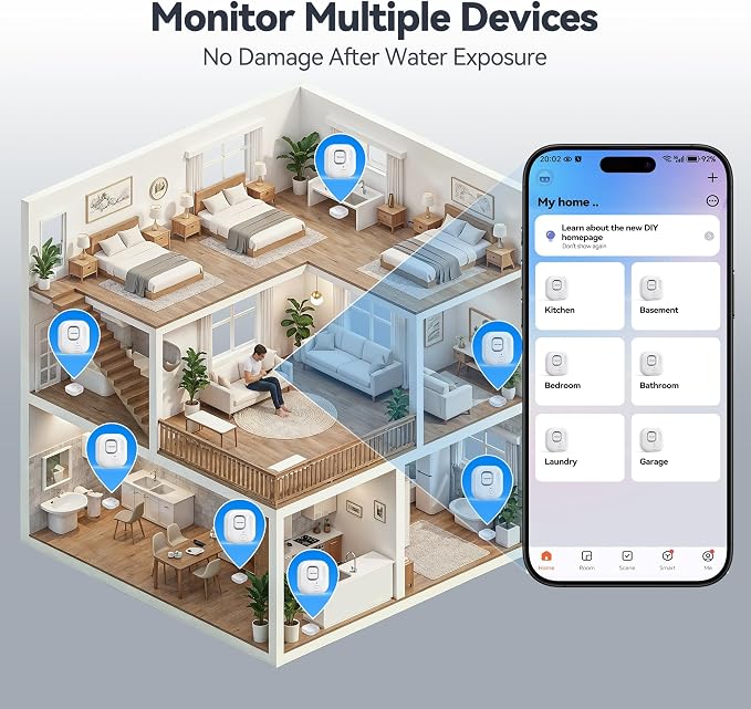TECKNET WiFi Water Leak Detectors, Leak & Drip Alert - Image 2