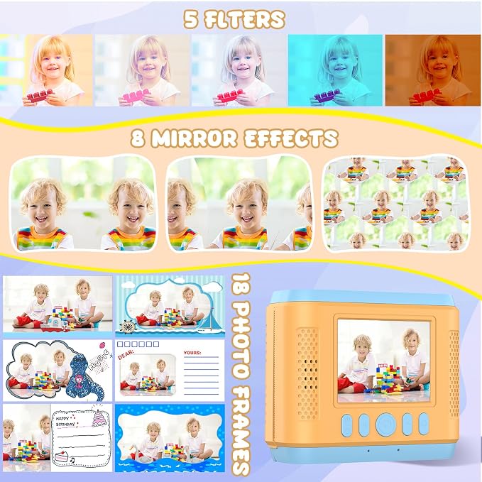 Instant Print Camera for Kids, 2.4 Inch Screen Kids Instant Cameras, Christmas - Image 3