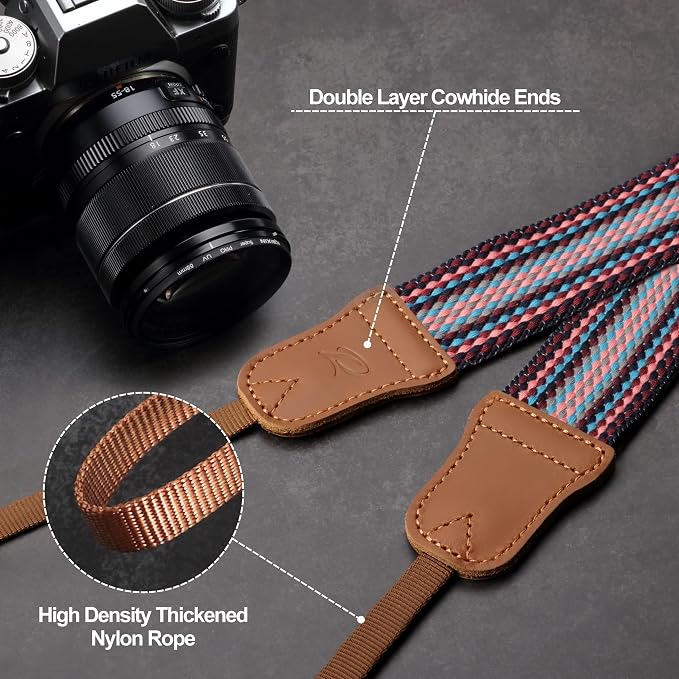Padwa Lifestyle Striped Purple Camera Strap - Image 5