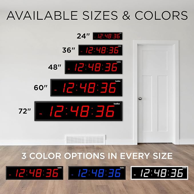 Ivation Oversized 36" Large Digital LED Clock | Big Digital Clock - Image 9