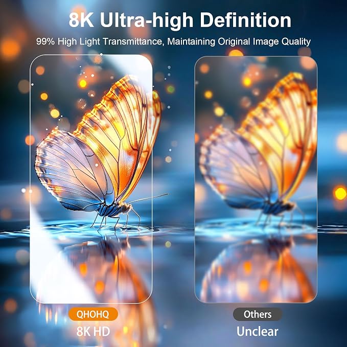 QHOHQ 3 Pack Screen Protector for iPhone 17 Pro Max + 1 Set Camera Lens - Image 7