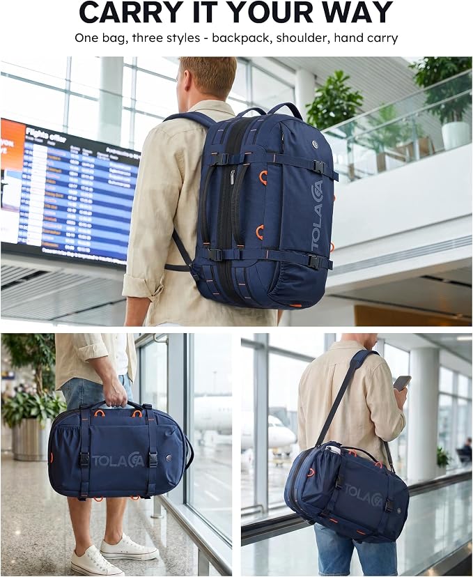 Tolaccea Travel Backpack for Men Women, 40L-50L Carry On Backpack - Image 2