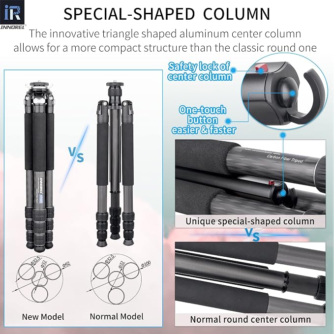 Carbon Fiber Camera Tripod-INNOREL GT324C Professional Compact Shooting Tripod - Image 4